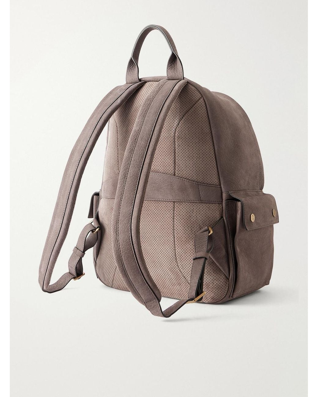 Brunello Cucinelli Gray Nubuck Backpack for men