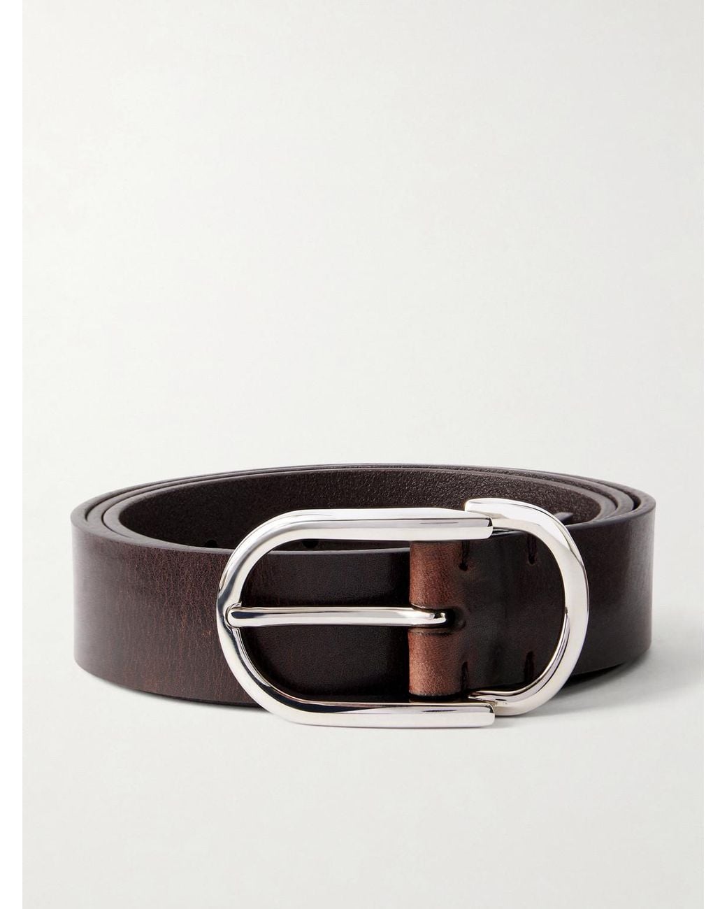 Brunello Cucinelli Brown 3Cm Leather Belt for men