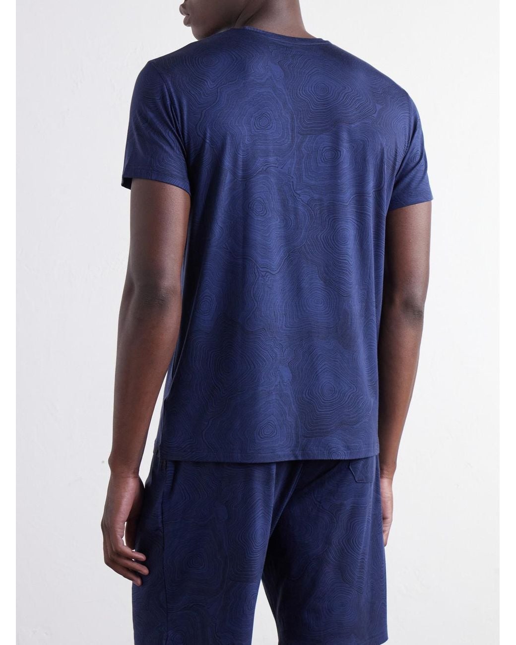Derek Rose Blue London Printed Modal-Blend Jersey Pyjama T-Shirt for men