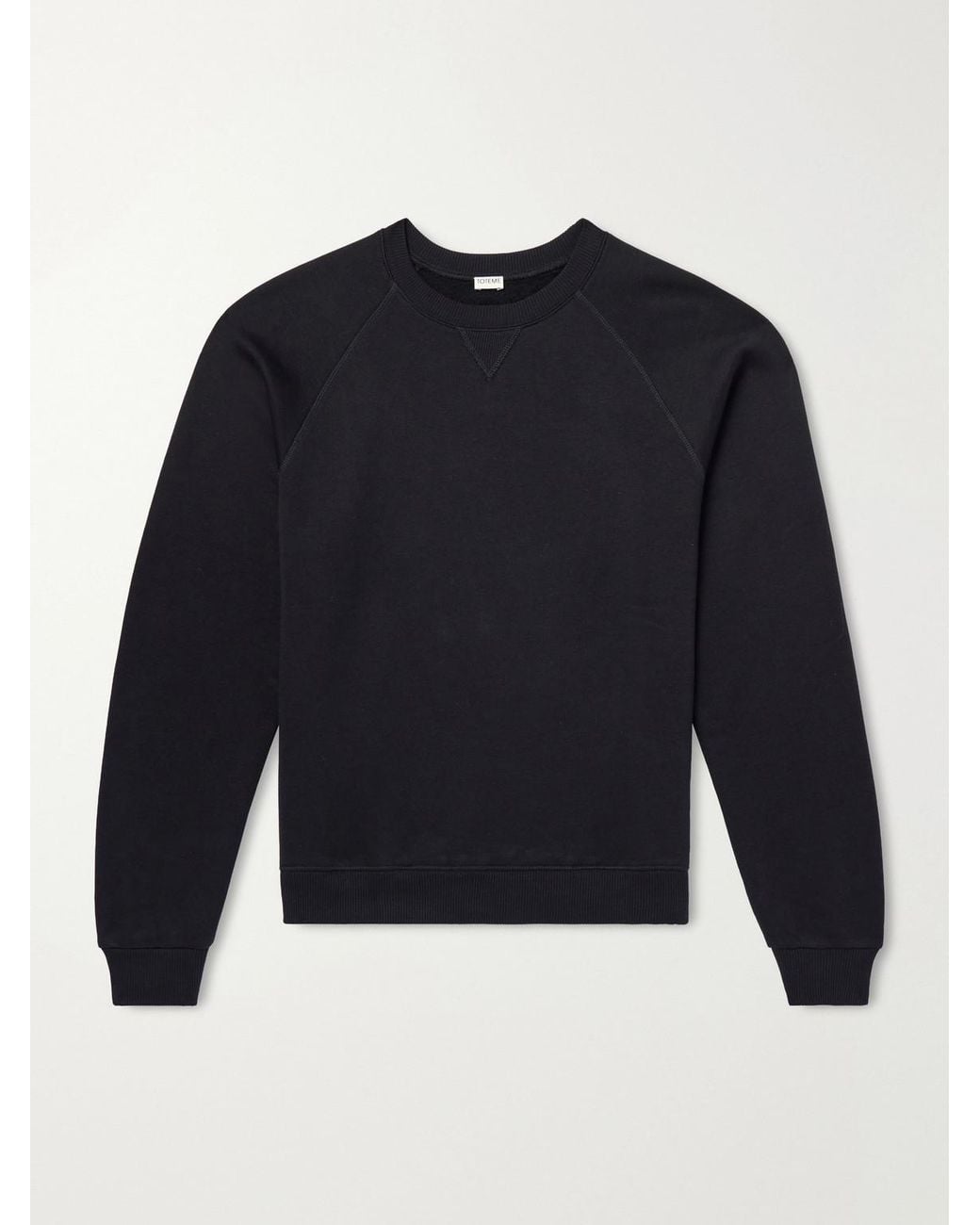 Totême Blue Cotton And Silk-Blend Jersey Sweater for men