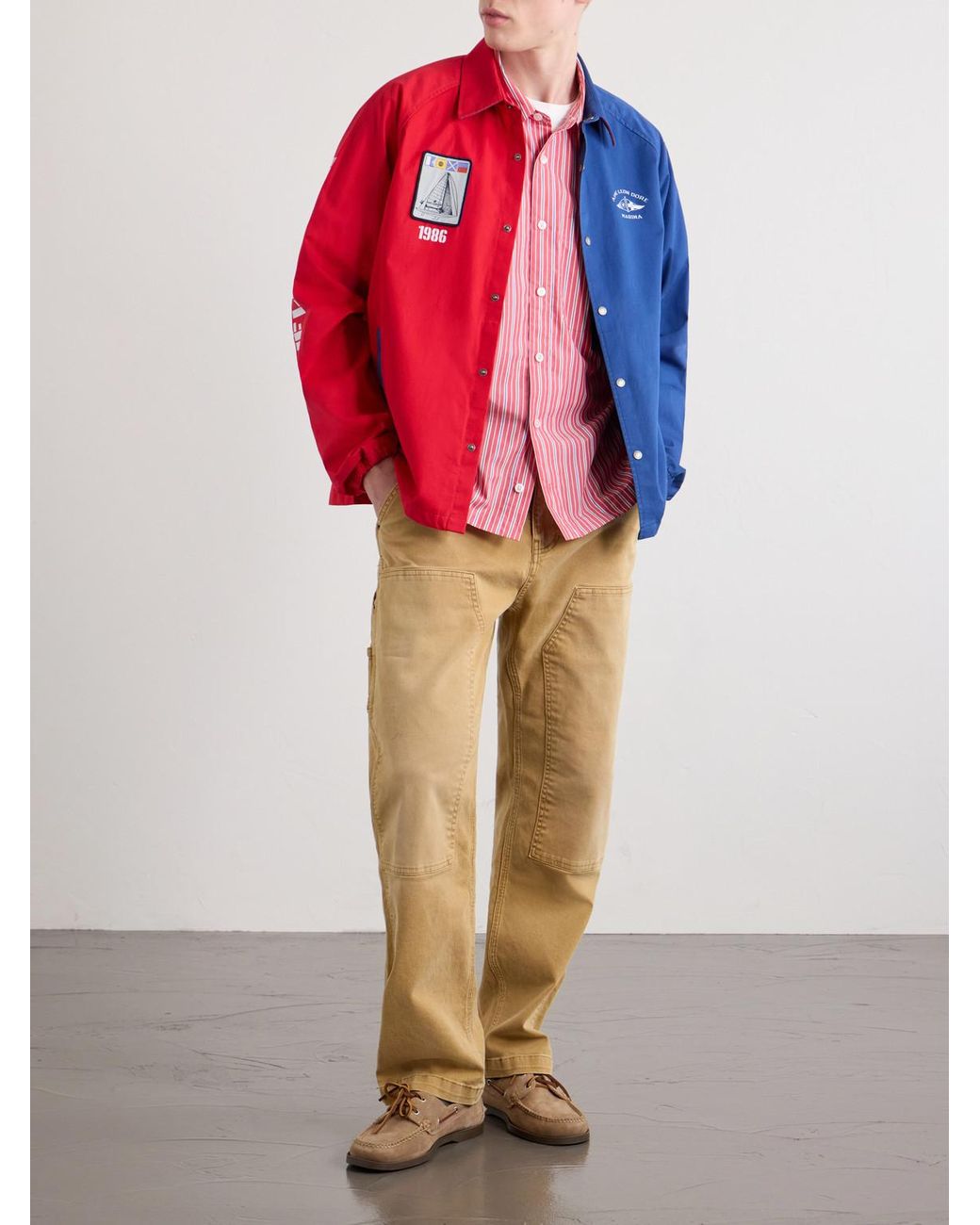 Aimé Leon Dore Pink Striped Cotton-Poplin Shirt for men