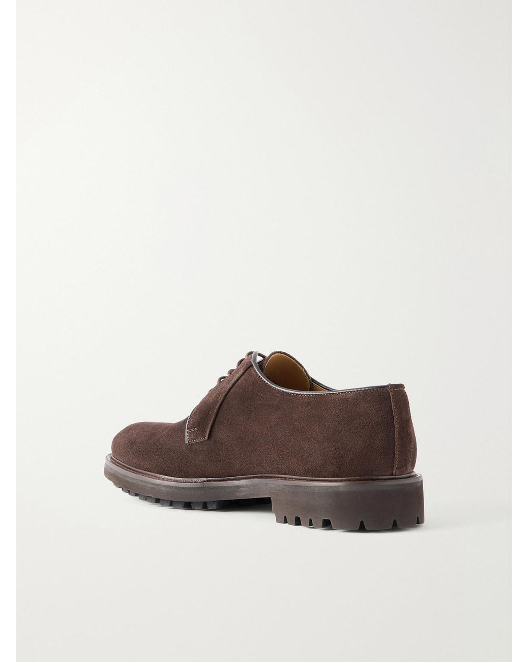 Mr P. Brown Suede Derby Shoes for men