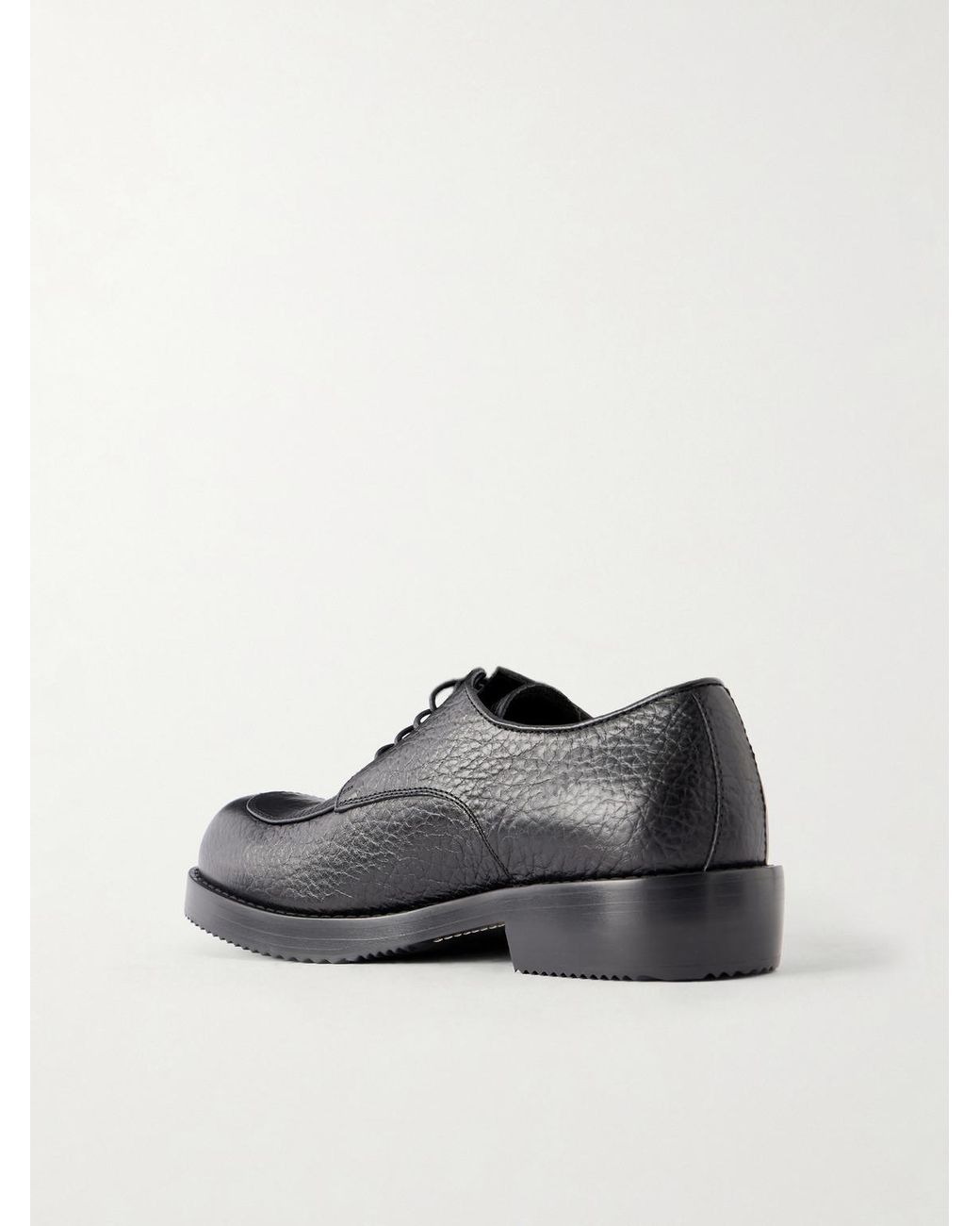 Dries Van Noten Black Textured-leather Derby Shoes for men