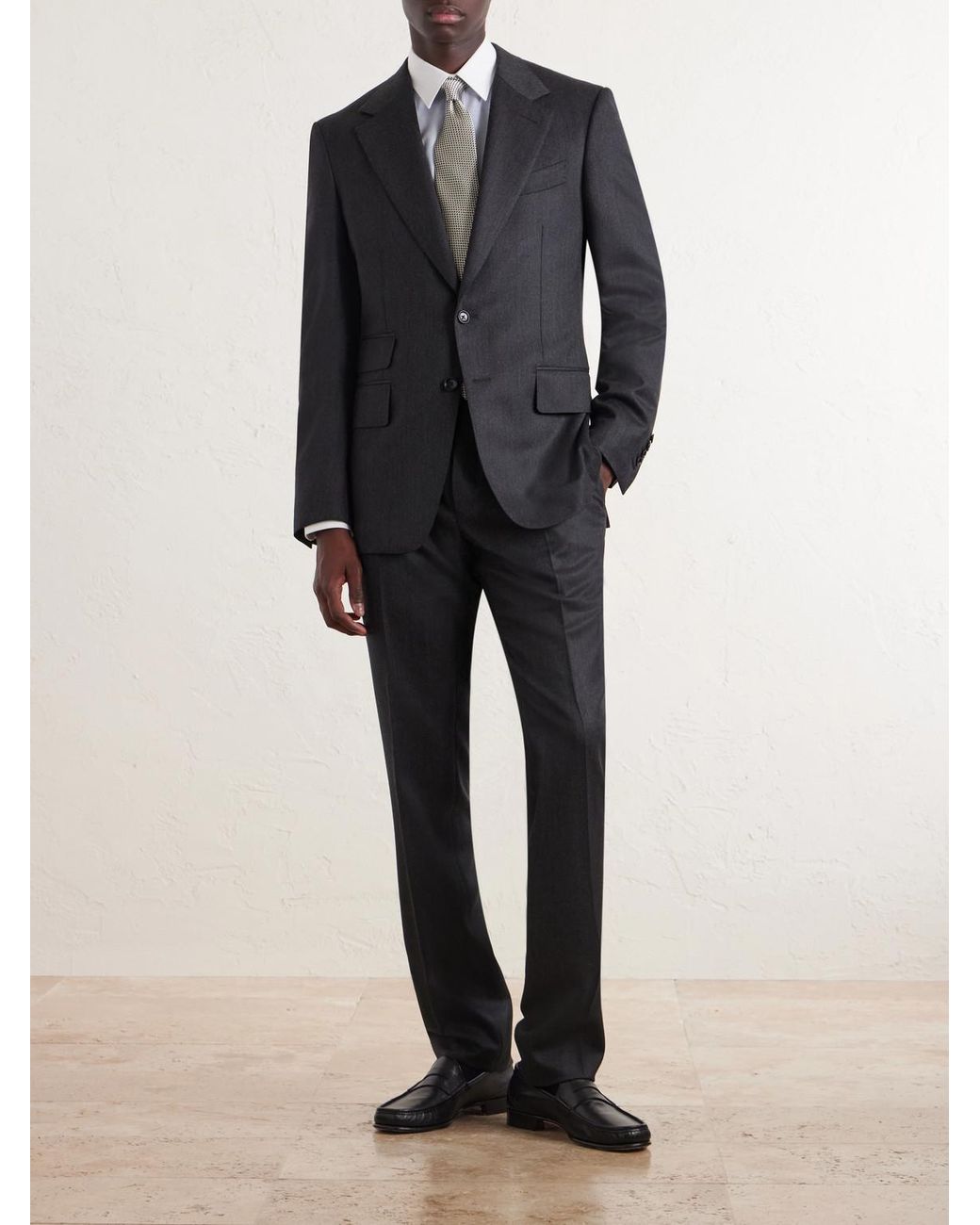 Tom Ford Black Shelton Wool-Twill Suit Jacket for men
