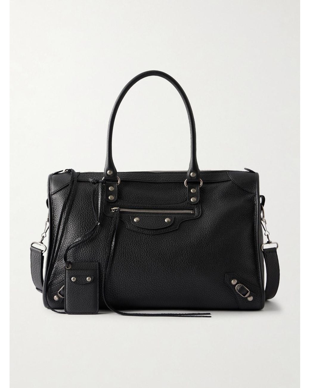 Balenciaga Black Le City Business Large Full-Grain Leather Weekend Bag for men