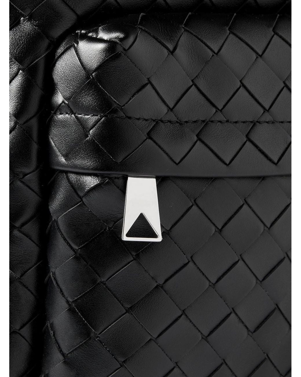 Bottega Veneta Black Avenue Intrecciato Leather Backpack for men