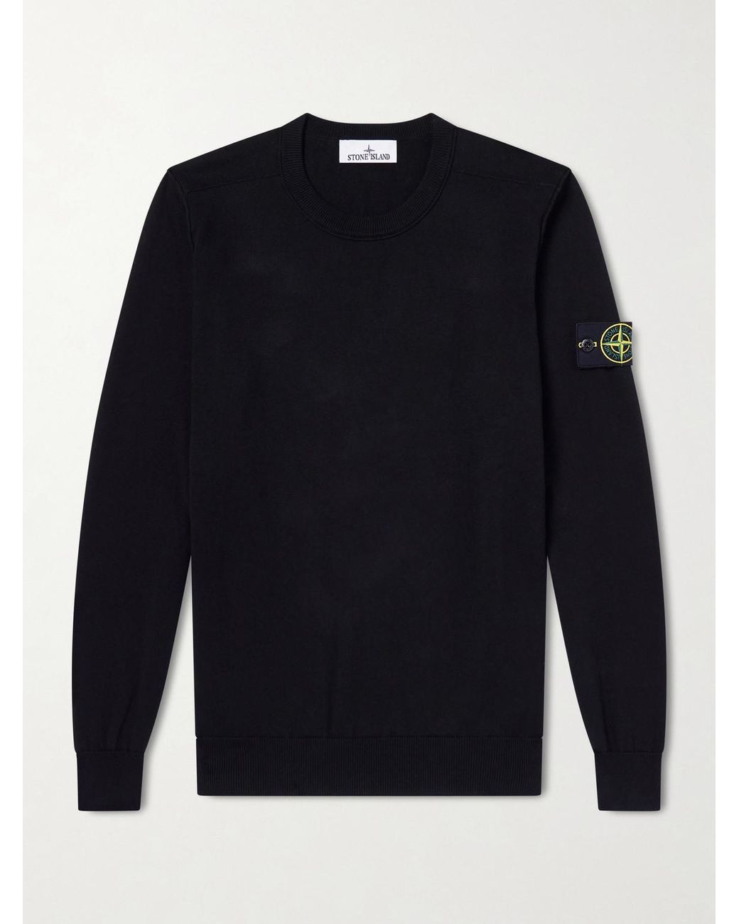 Organic Cotton Sweater di Stone Island in Blue da Uomo