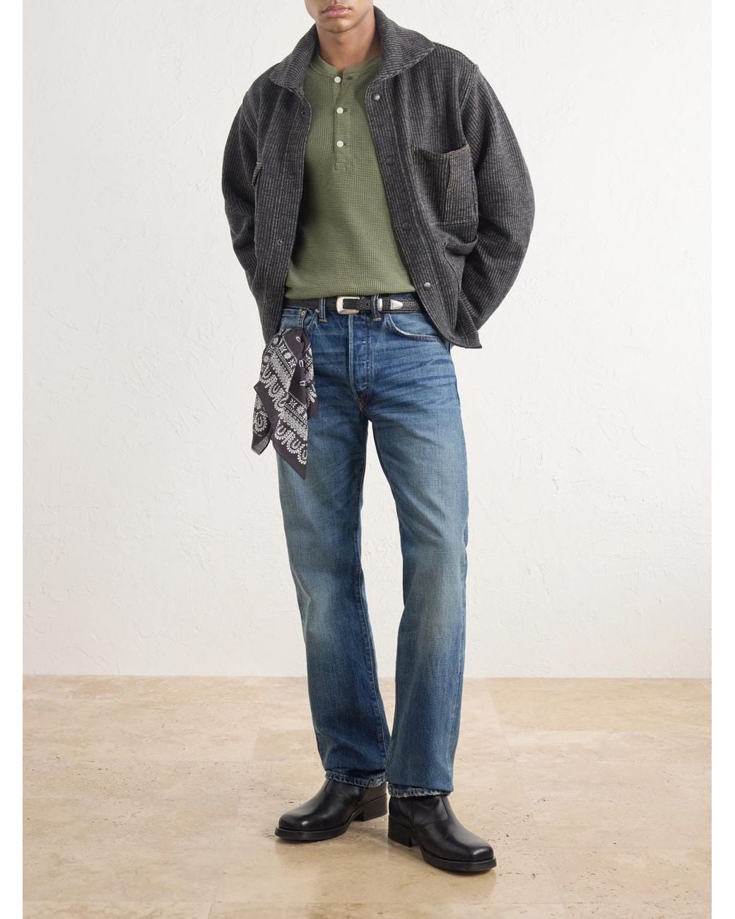 RRL Blue Straight-leg Selvedge Jeans for men