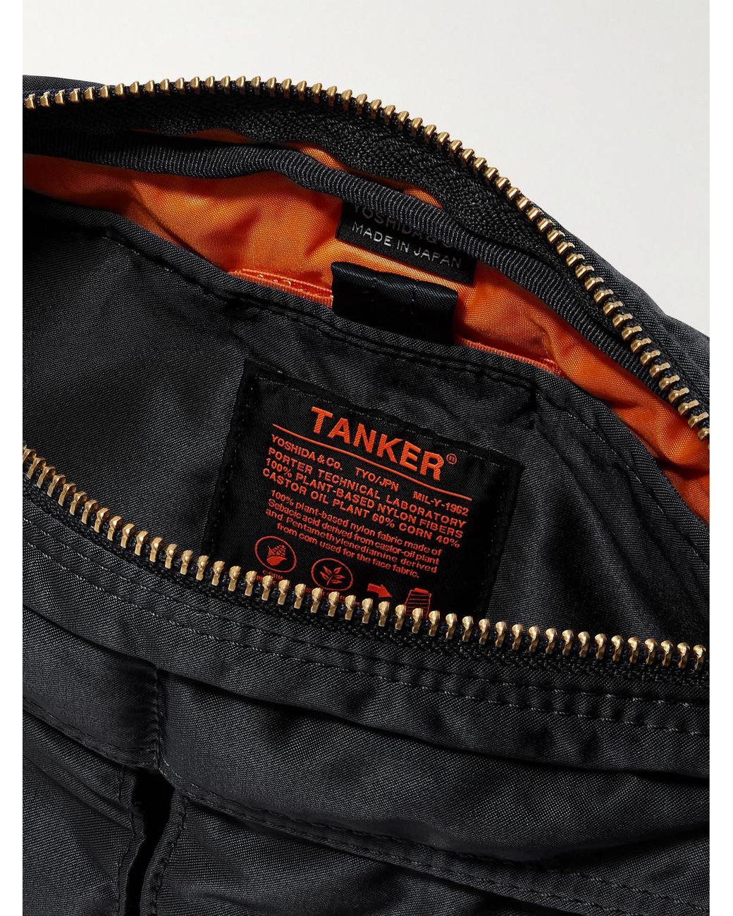 Porter-Yoshida and Co Black Tanker Sling Nylon-Twill Messenger Bag for men