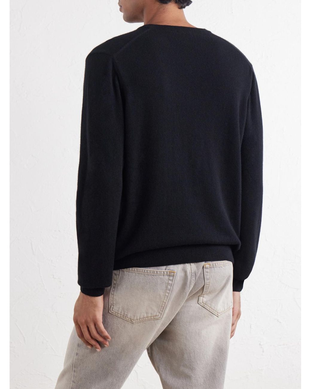 Sunspel Blue Cashmere Sweater for men