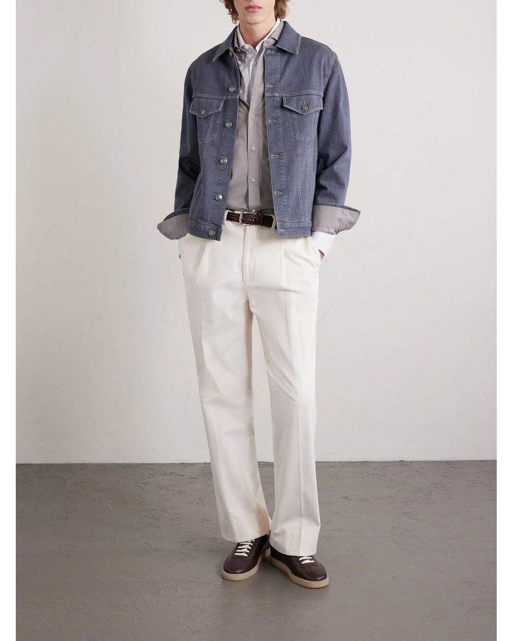 Brunello Cucinelli Blue Denim Jacket for men