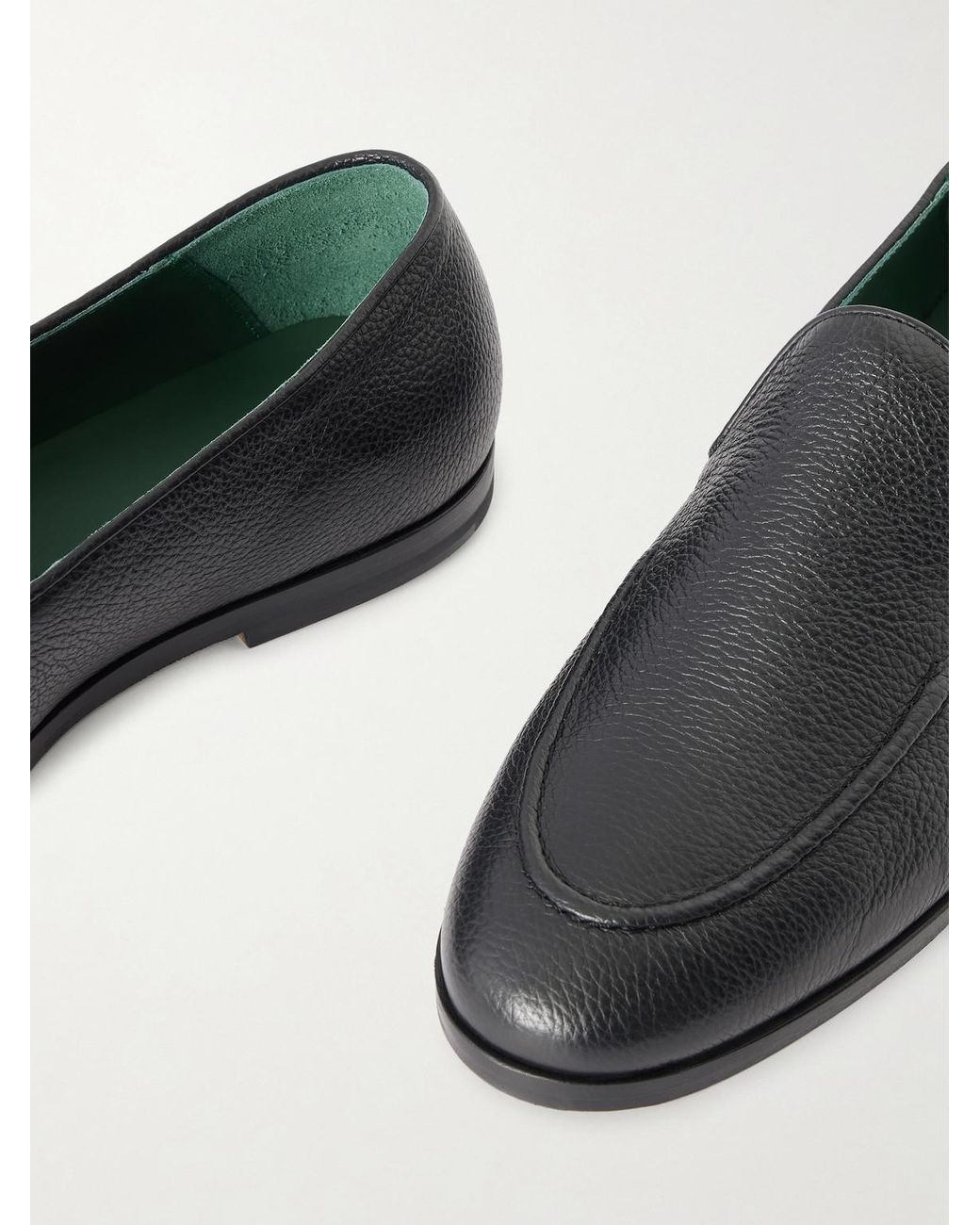 VINNY'S Black Marcel Full-grain Leather Loafers for men