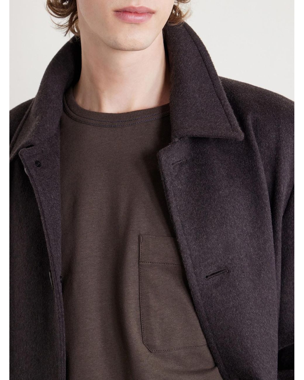 Lemaire Brown Cotton And Linen-Blend Jersey T-Shirt for men