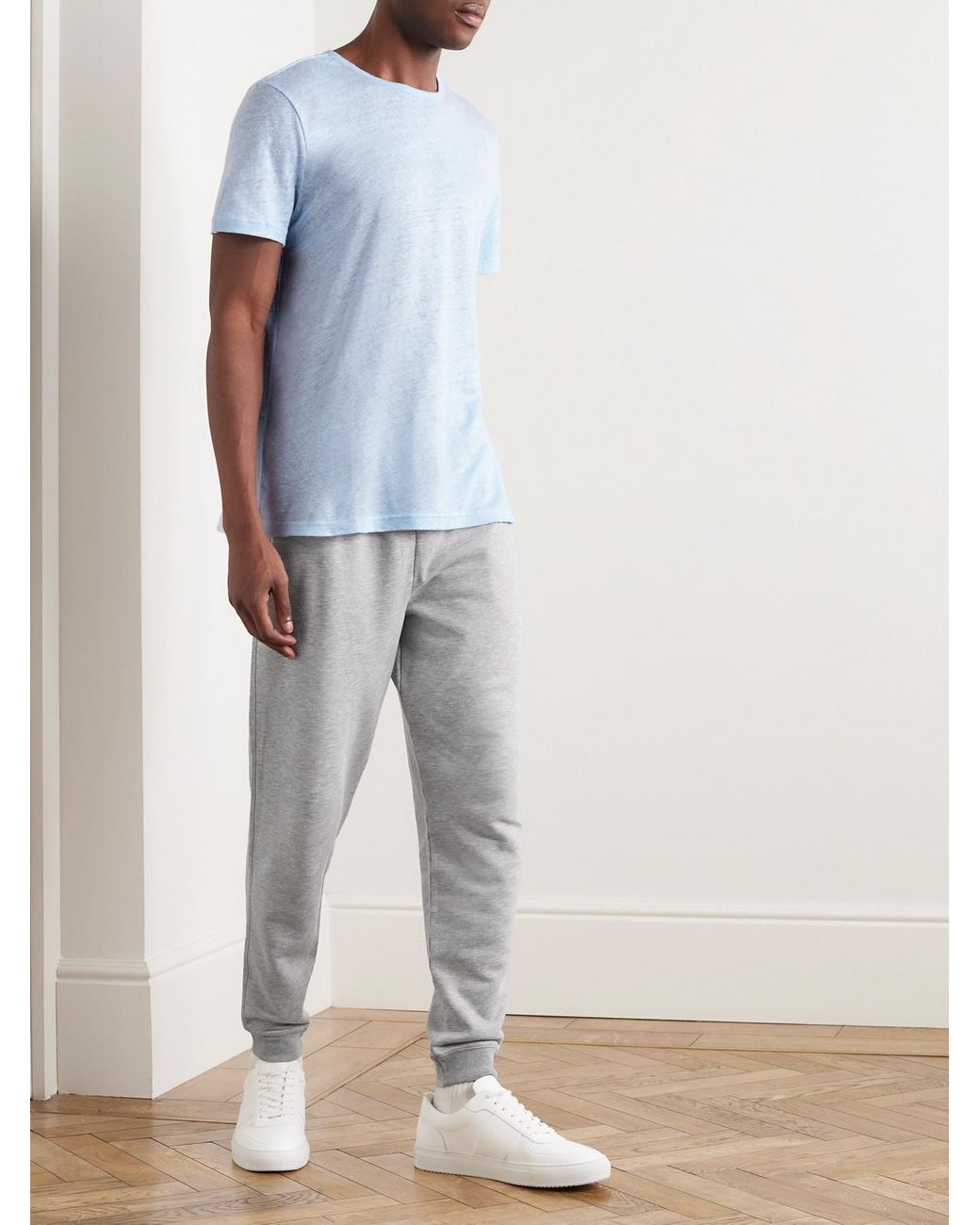 Derek Rose Gray Quinn 1 Tapered Cotton And Modal-Blend Jersey Sweatpants for men