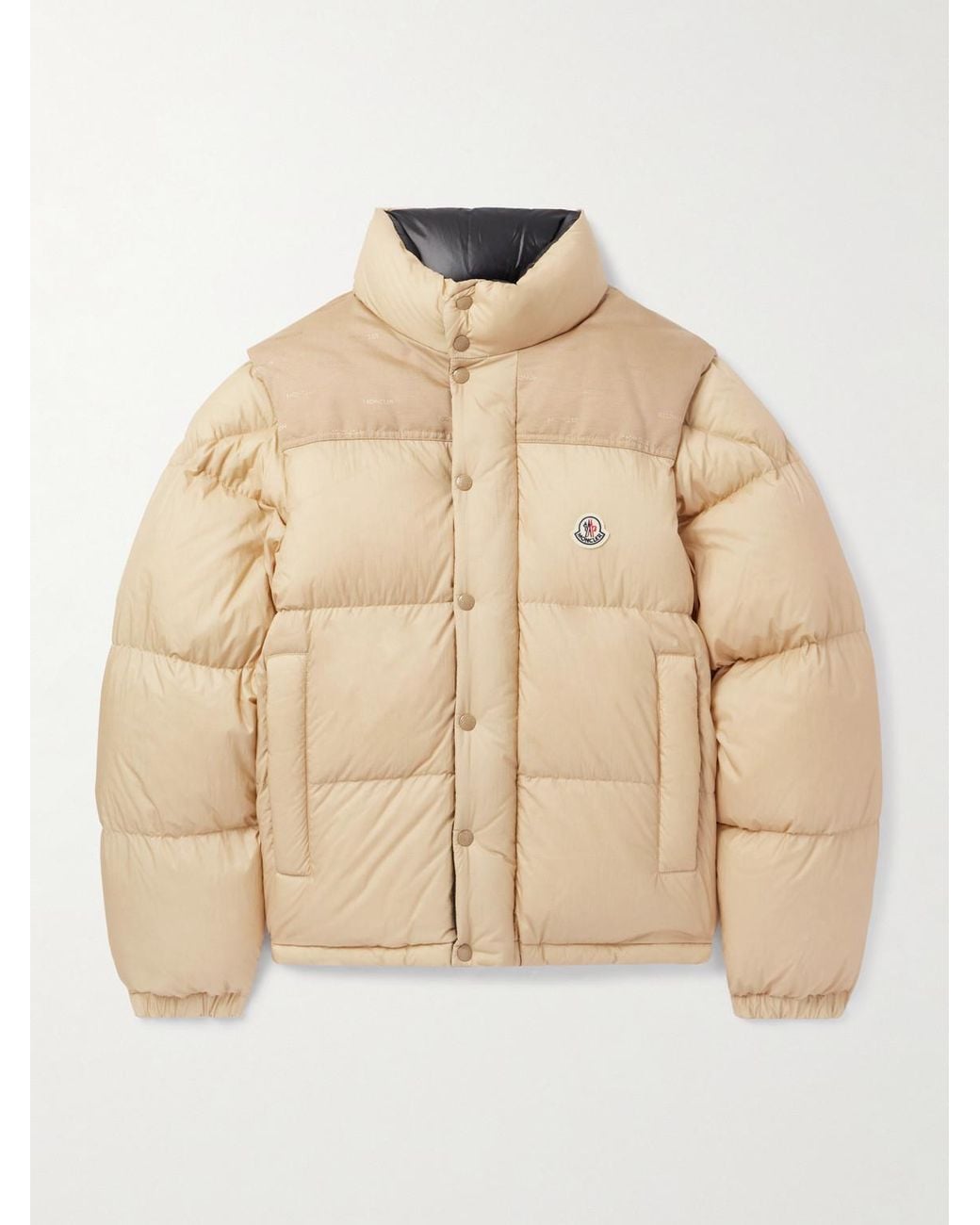 Moncler Natural Reversible Convertible Canvas-Trimmed Quilted Shell Down Jacket for men
