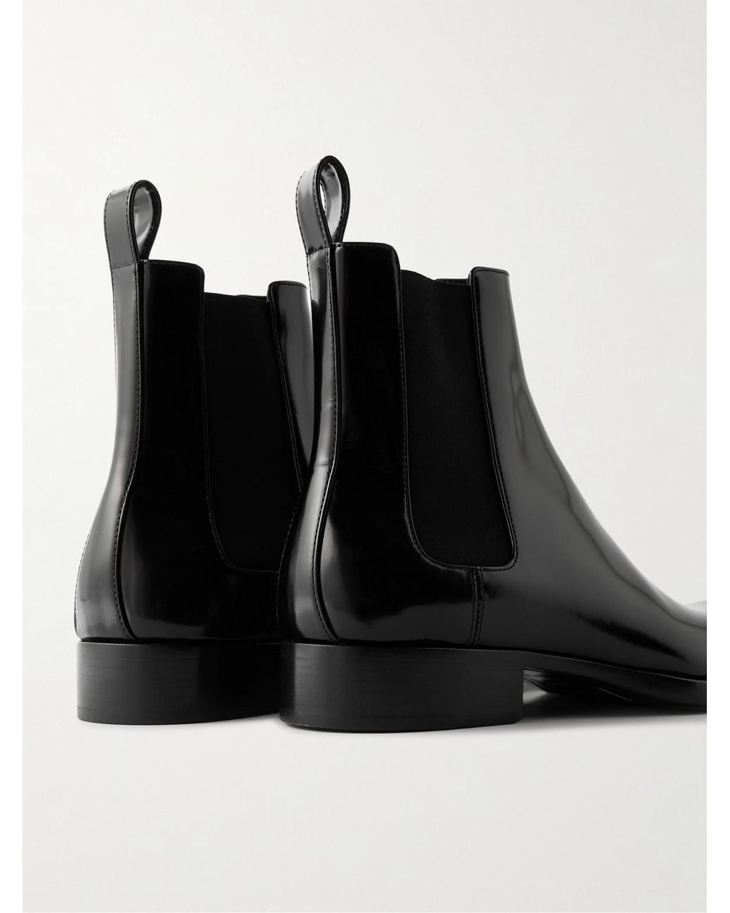 Saint Laurent Black Vadim Polished-Leather Chelsea Boots for men