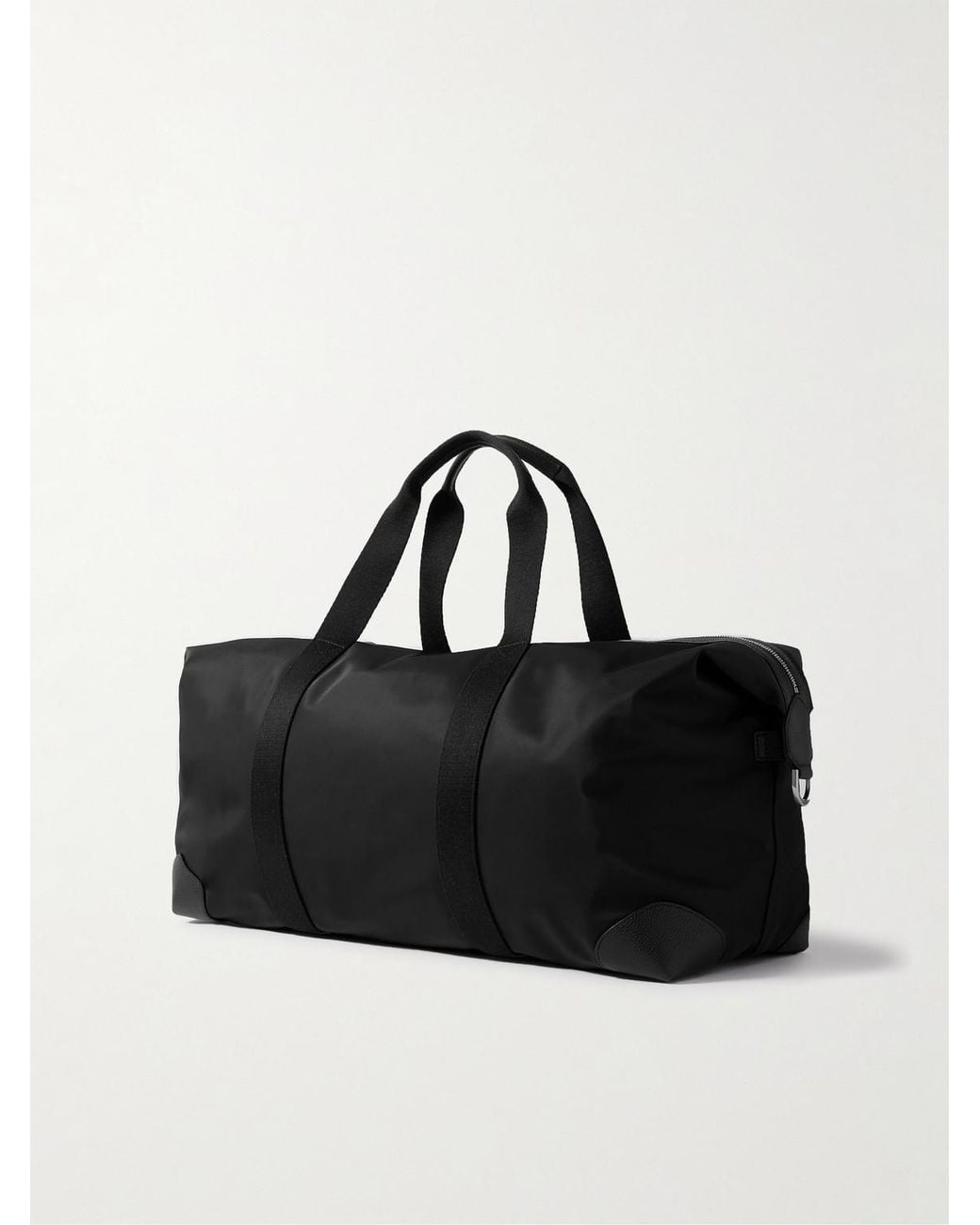Mulberry Black Heritage Clipper Medium Full-Grain Leather-Trimmed Nylon Holdall for men