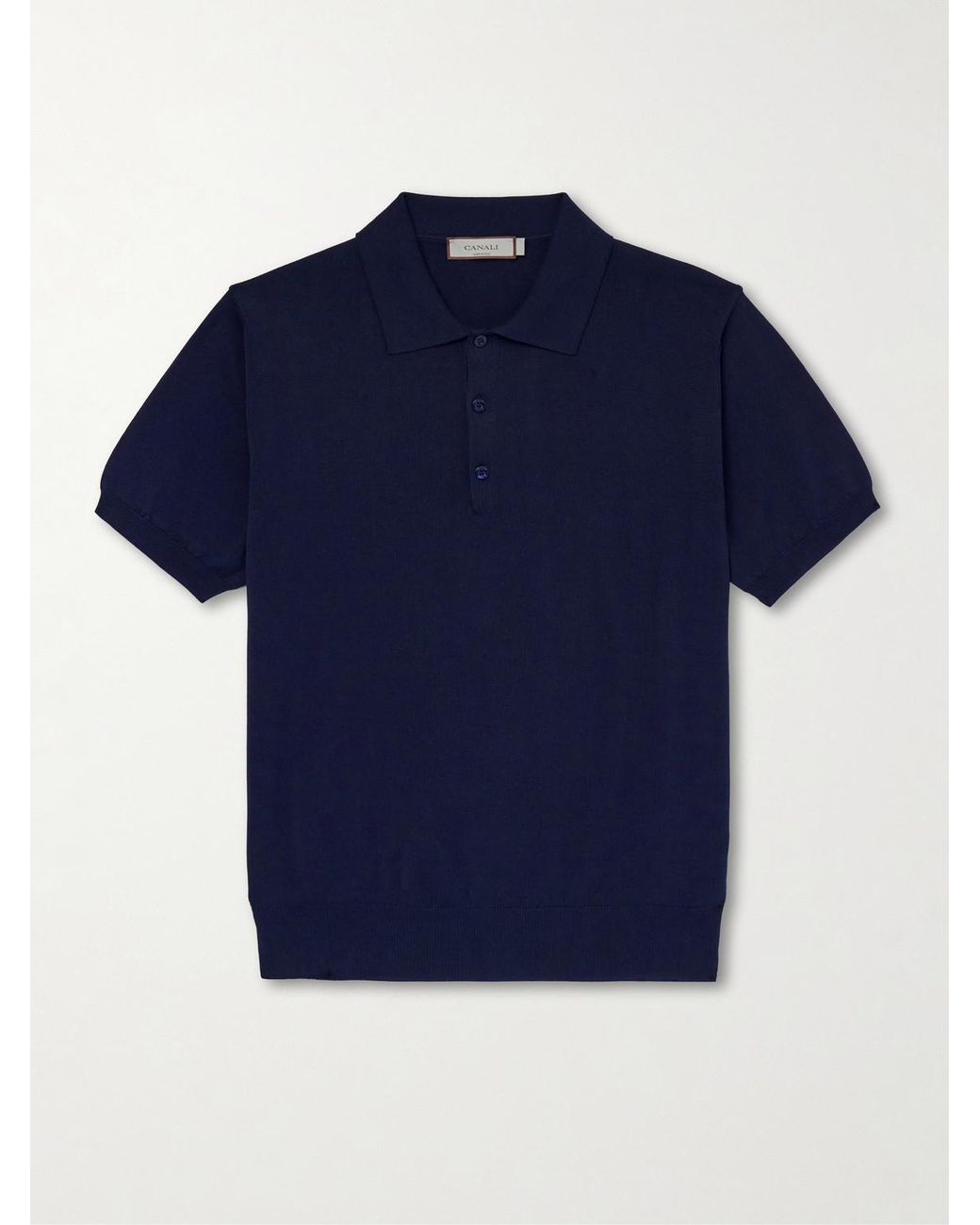 Canali Blue Cotton Polo Shirt for men