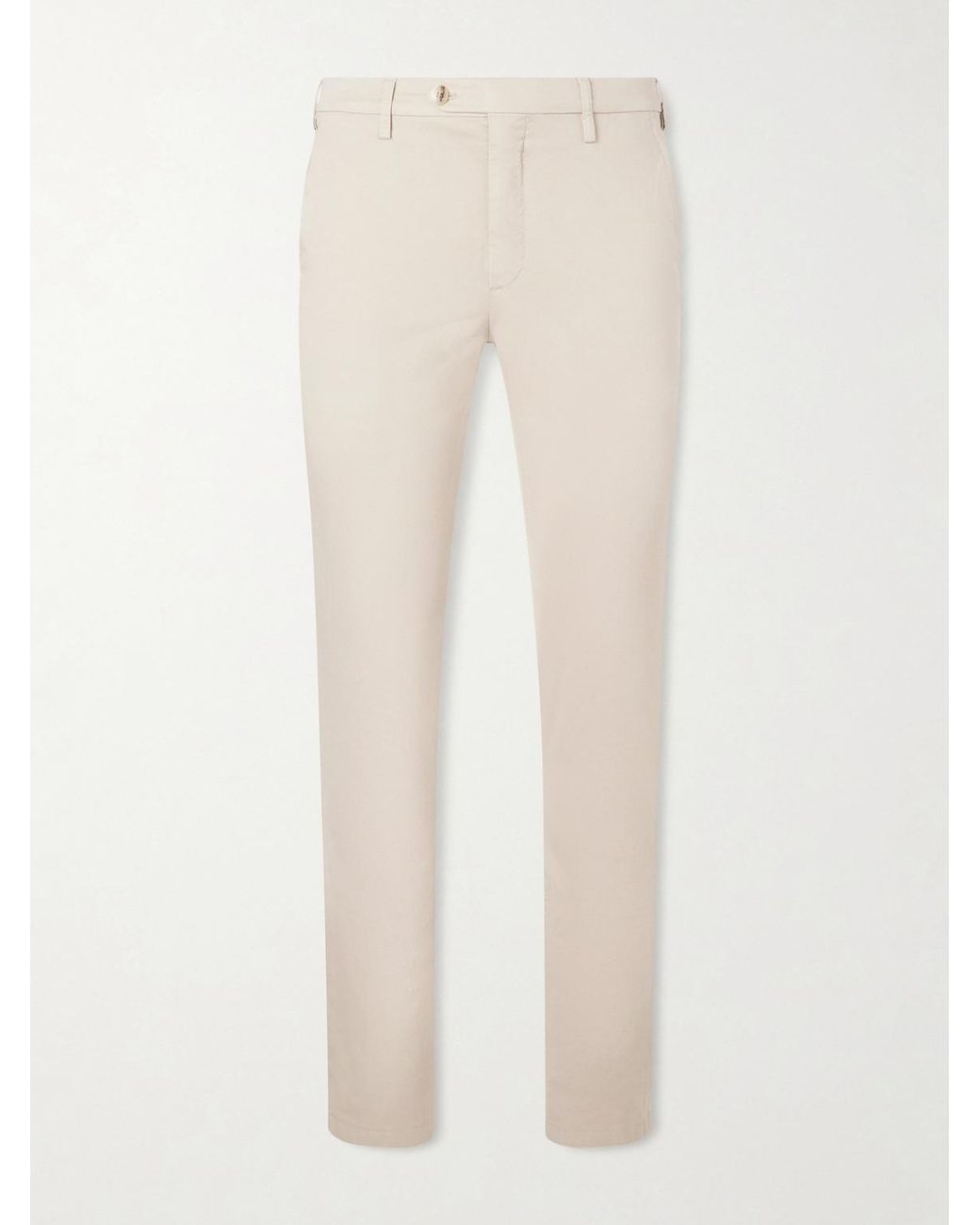 Canali Natural Tapered Cotton-blend Twill Chinos for men