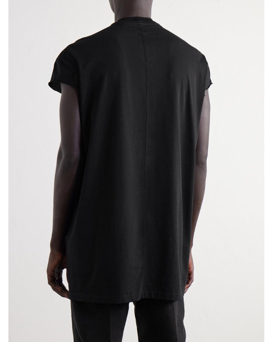Rick Owens Black Cotton-Jersey T-Shirt for men
