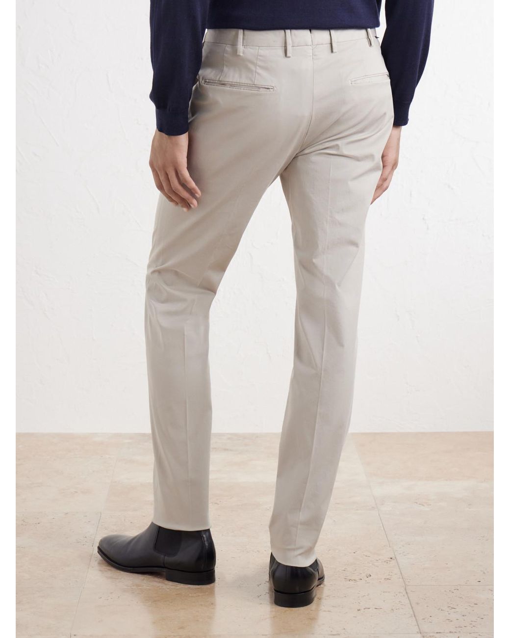 Slowear White Incotex Slim-Fit Batavia Stretch-Cotton Trousers for men