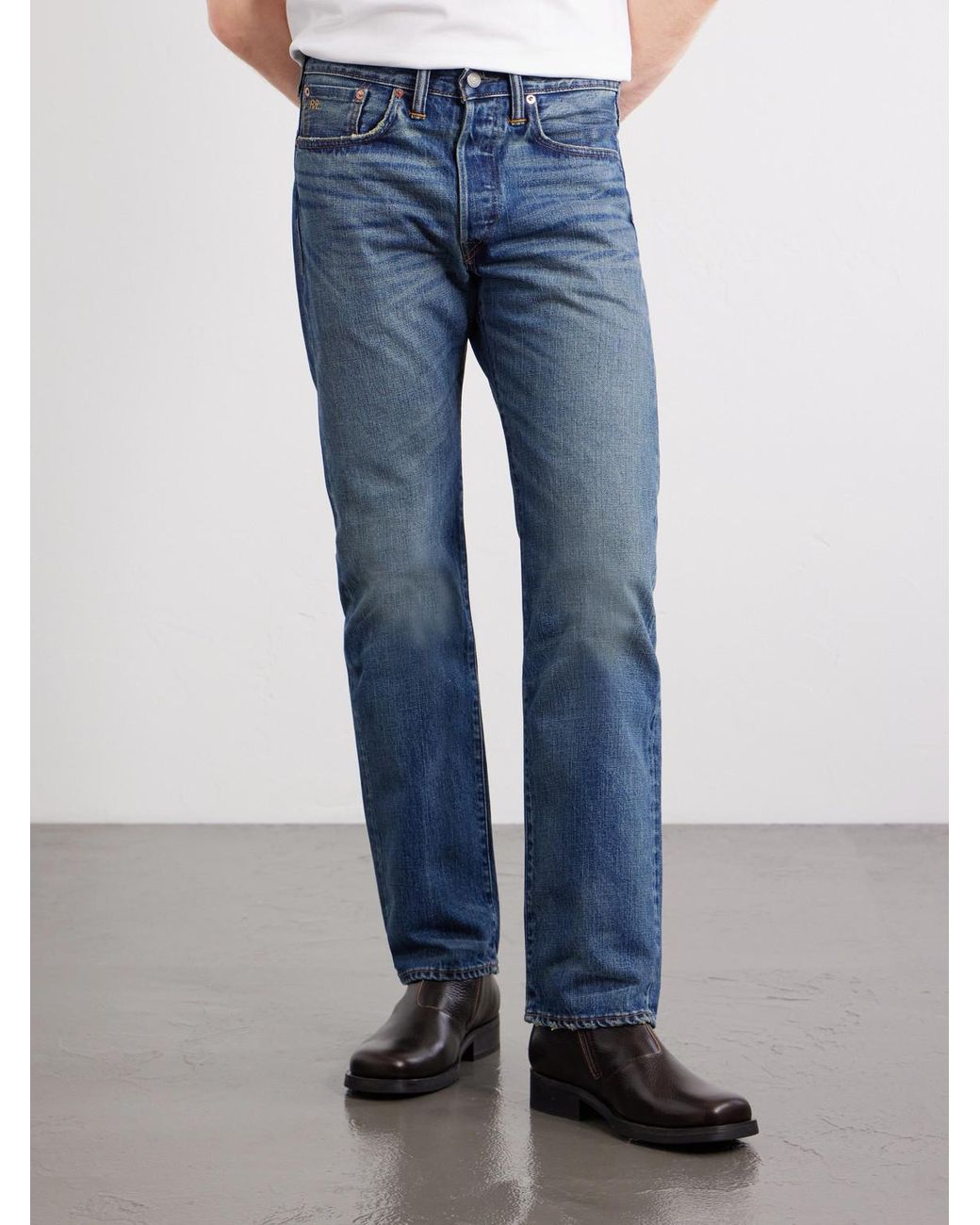 RRL Blue Straight-leg Jeans for men