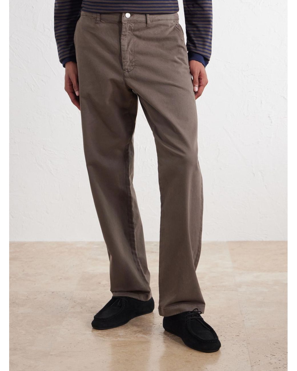 NN07 Gray Aden 1923 Straight-Leg Organic Cotton-Blend Twill Trousers for men