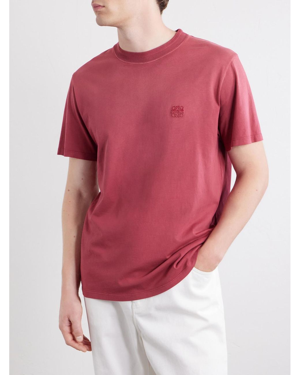 Loewe Anagram-Embroidered Cotton-Jersey T-Shirt for men