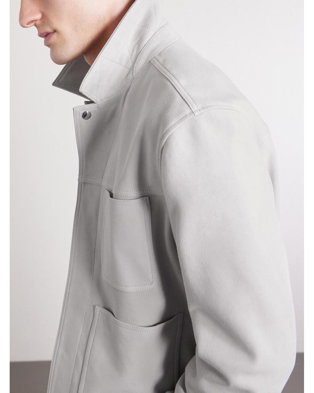 Mr P. White Suede Jacket for men