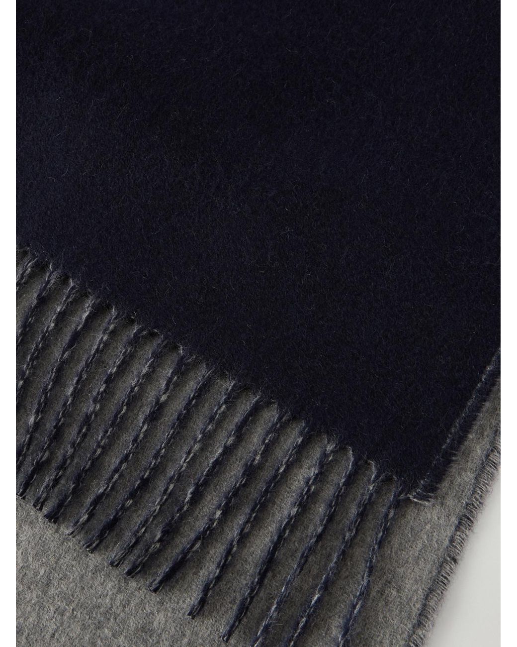 Johnstons Blue Ulva Reversible Cashmere Scarf for men