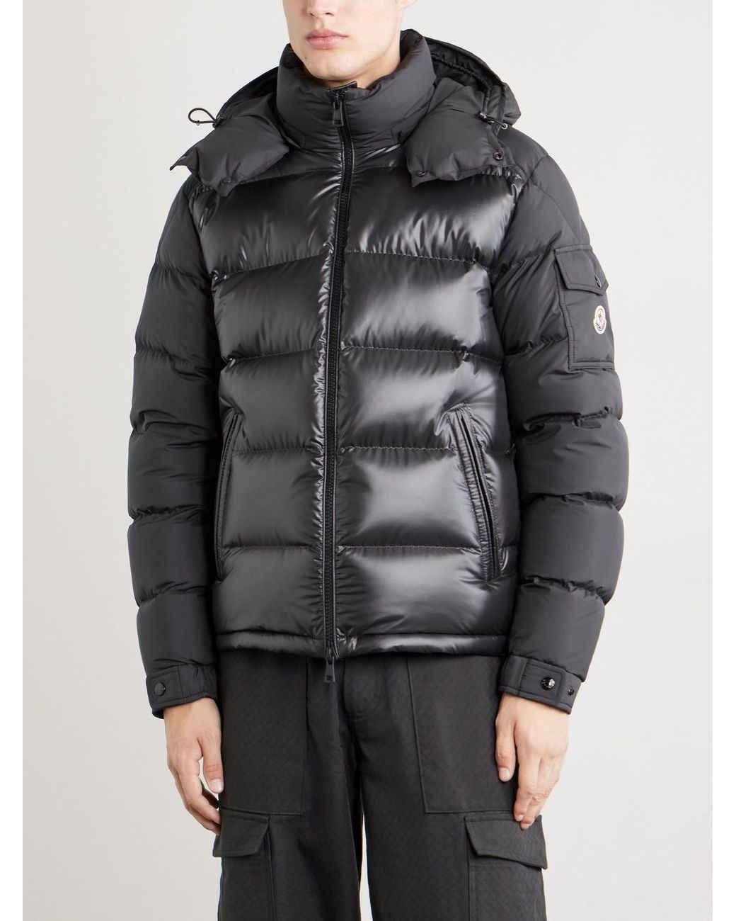 Moncler Black Maya Hooded Quilted Shell Down Jacket for men