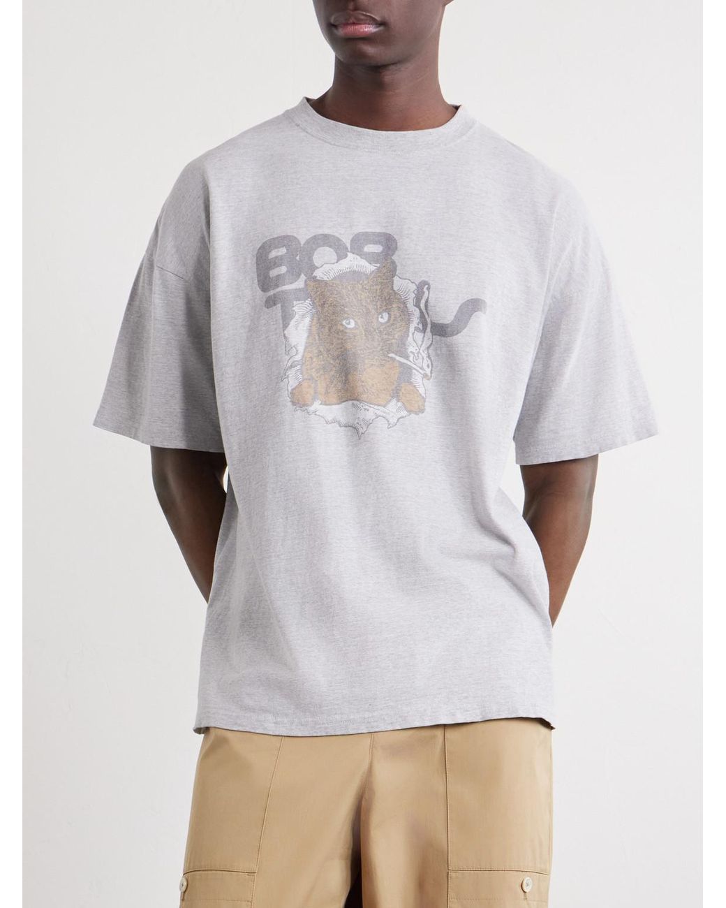 Remi Relief White Bob Printed Cotton-Jersey T-Shirt for men