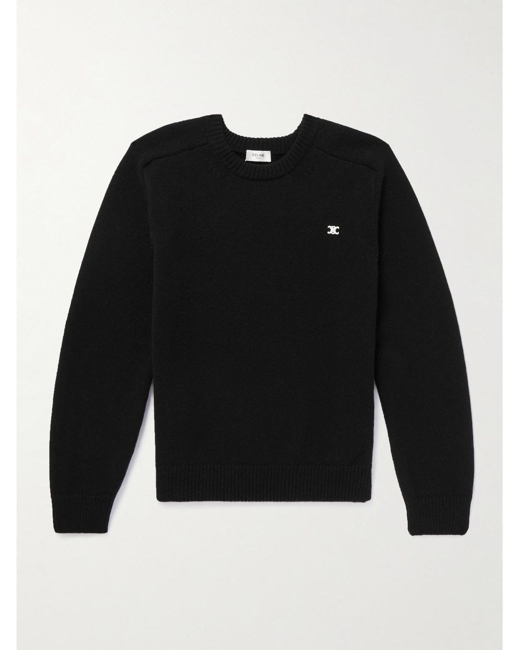 Wool And Cashmere-Blend Sweater di Céline in Black da Uomo