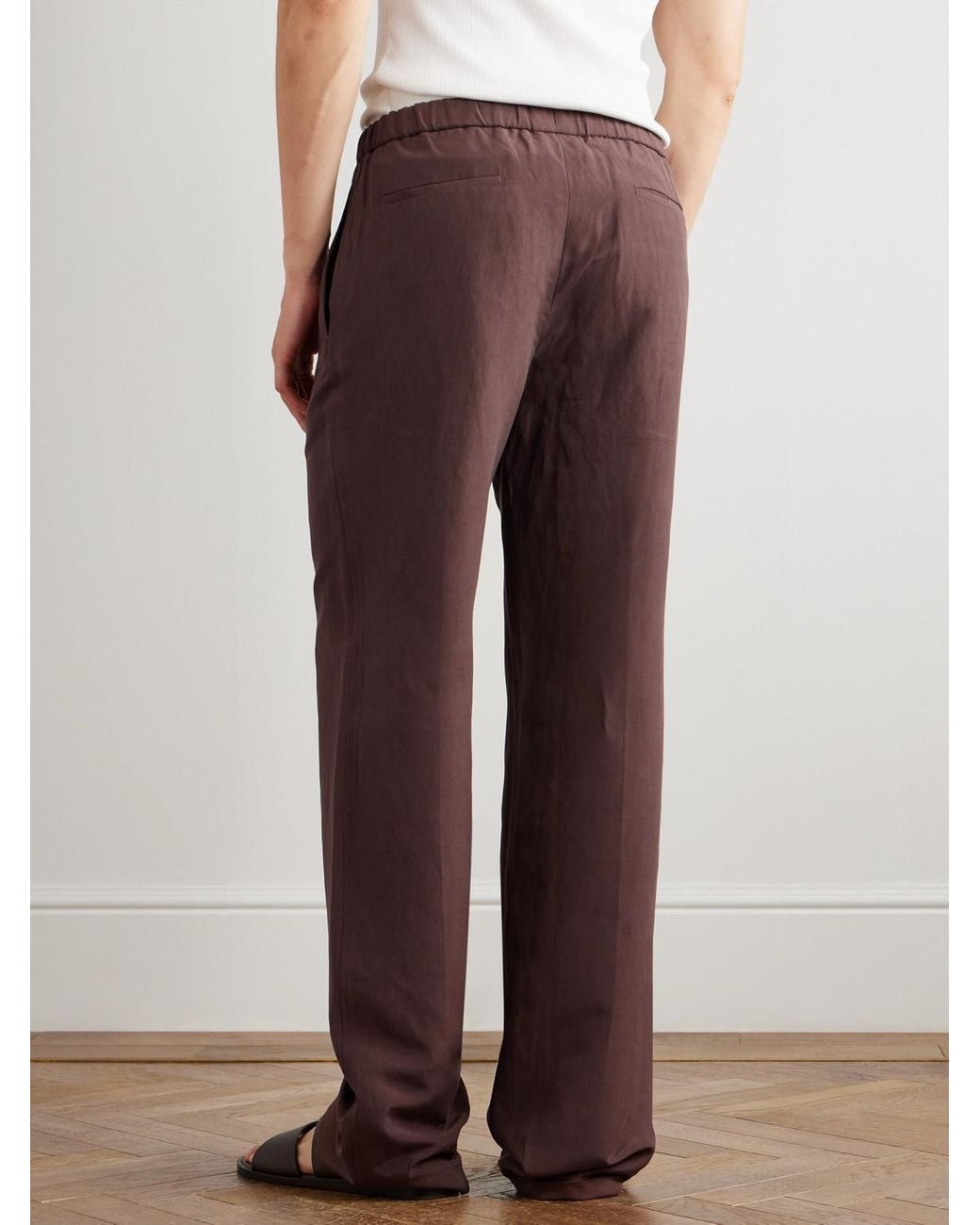 Loro Piana Purple Maryln Straight-Leg Linen And Silk-Blend Trousers for men