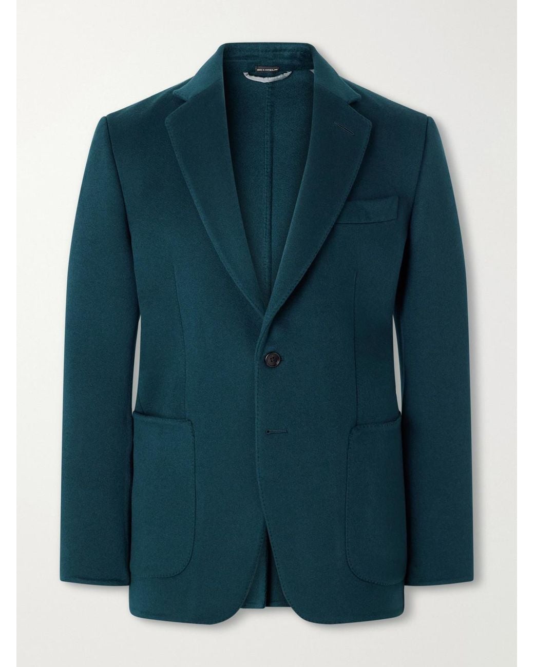 Tom Ford Blue Woven Cashmere Blazer for men