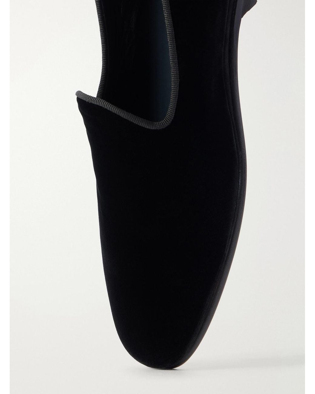 Rubinacci Black Velvet Loafers for men