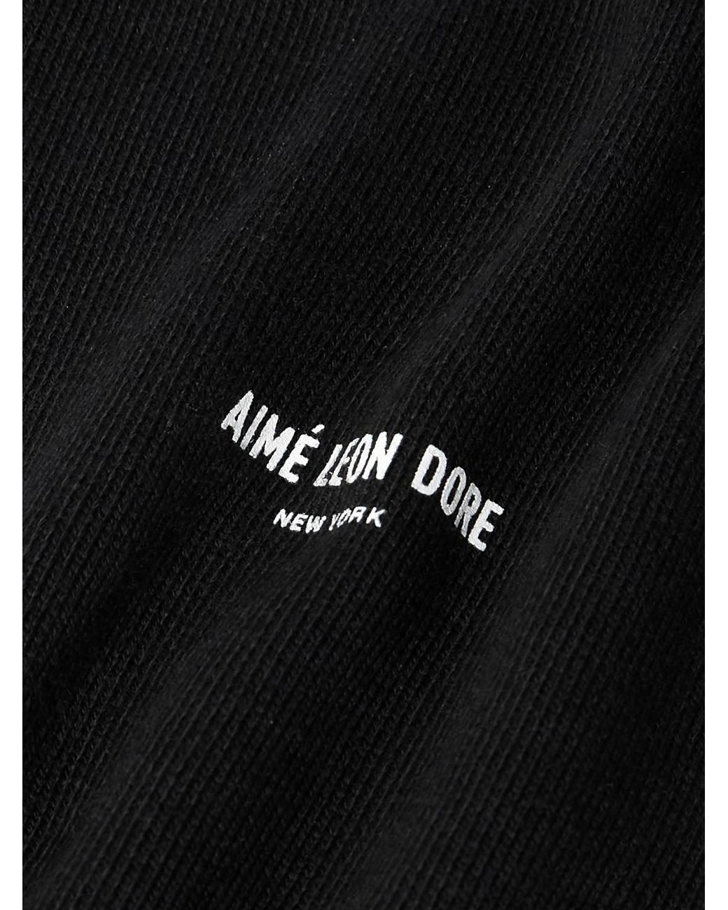 Aimé Leon Dore Black Logo-Print Cotton-Jersey Sweatshirt for men