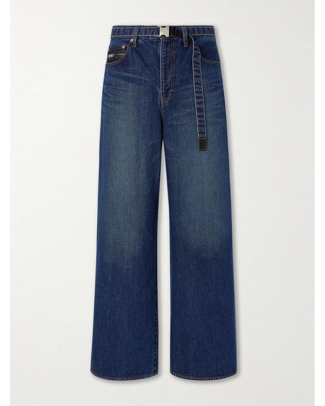 Sacai Blue Belted Wide-leg Jeans for men