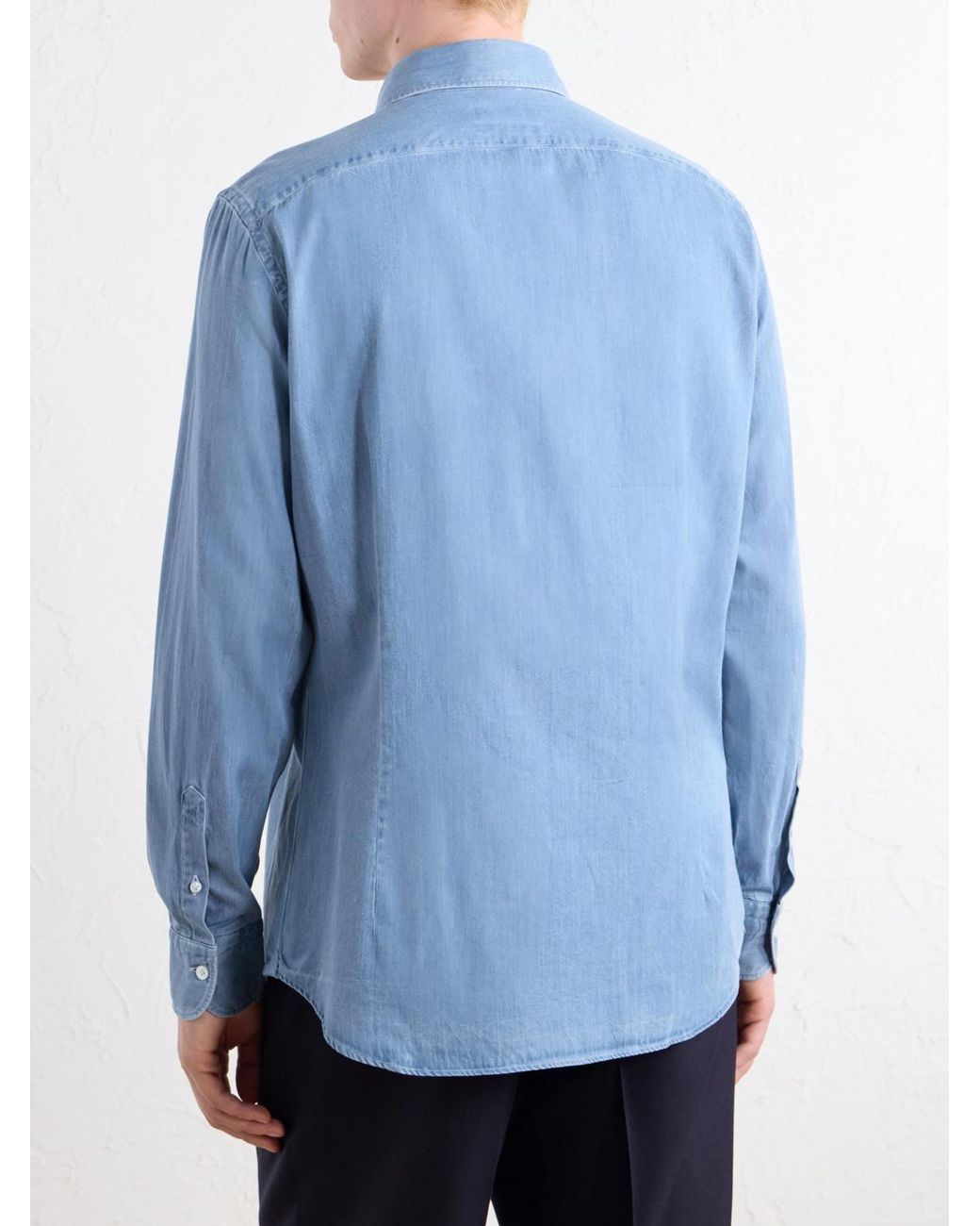 Thom Sweeney Blue Lecce Denim Shirt for men