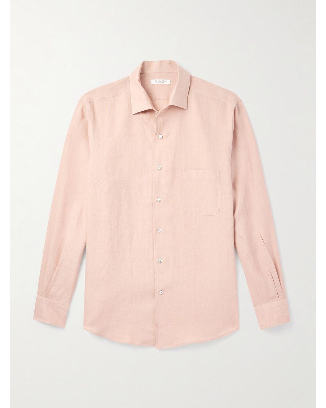Loro Piana Pink André Linen Shirt for men