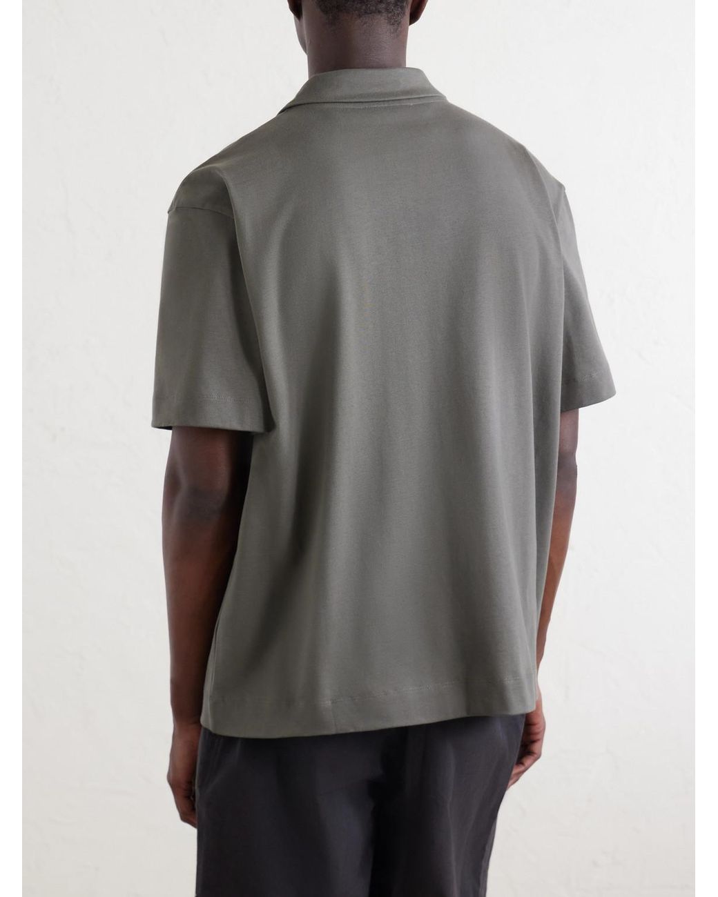 Margaret Howell Gray Cotton-Jersey Polo Shirt for men