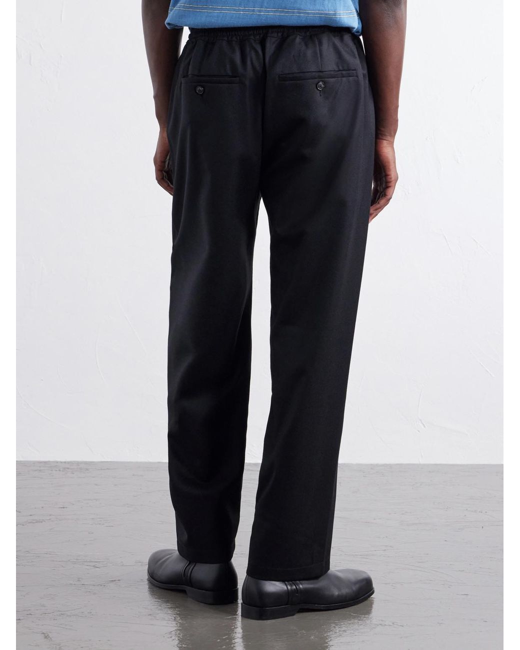 A Kind Of Guise Blue Samurai Straight-Leg Virgin Wool Trousers for men