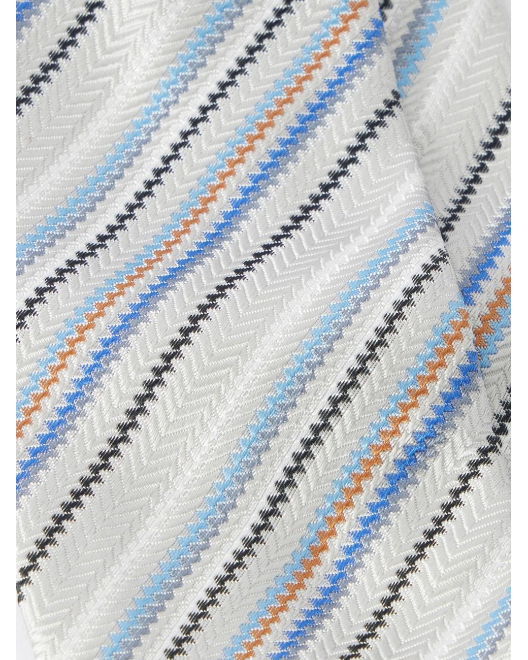 Missoni White 7Cm Striped Silk Tie for men