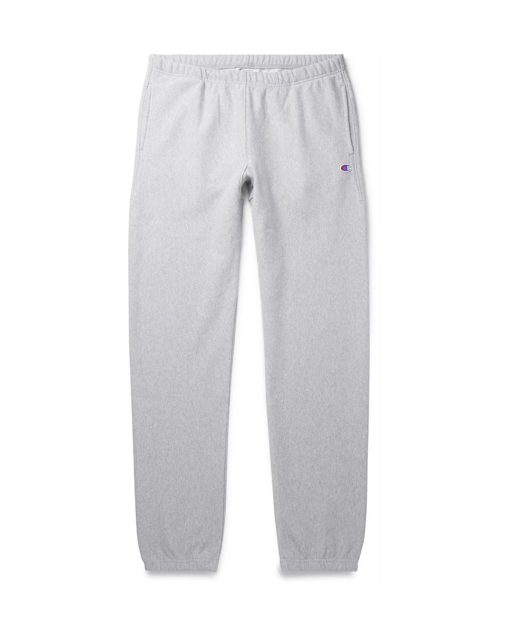 Champion Slim-fit Fleece-back Cotton-blend Jersey Sweatpants in Gray ...