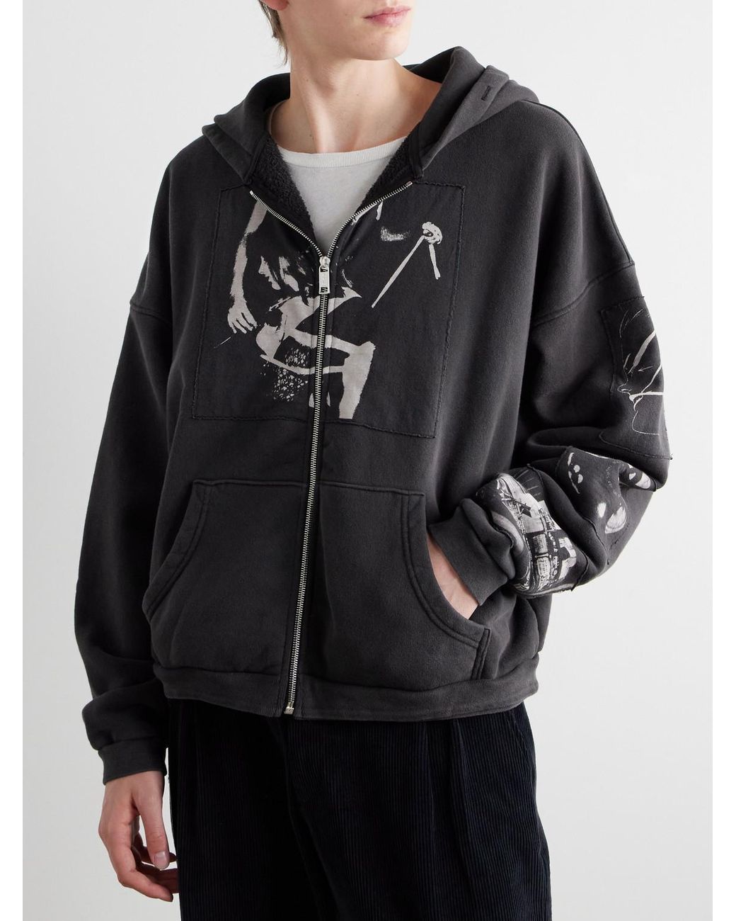 Enfants Riches Deprimes Oversized Printed Cotton-jersey Zip-up