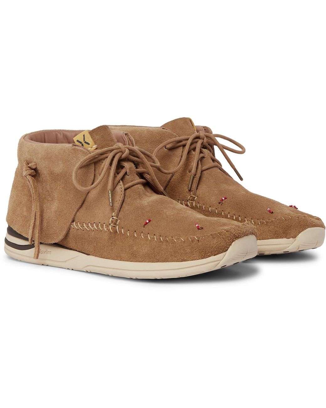 Visvim Lhamo-folk Beaded Suede Boots in Natural for Men | Lyst