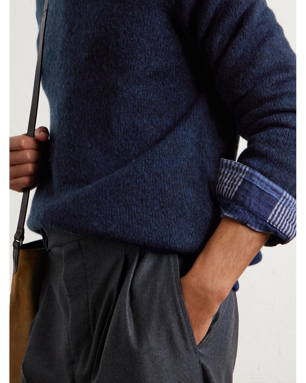 NN07 Blue Lee 6598 Merino Wool-Blend Sweater for men