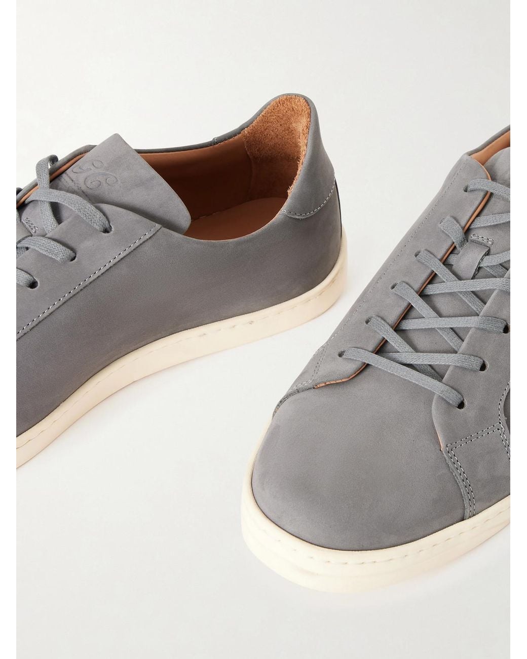 George Cleverley Gray Jack Iii Nubuck Sneakers for men
