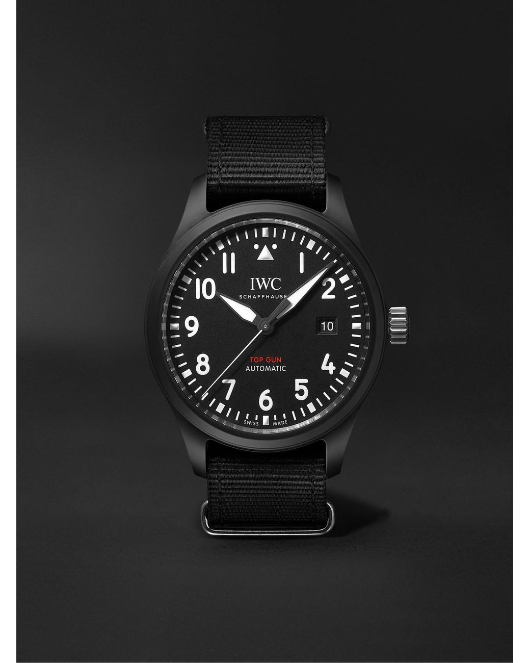 Iwc Black Pilot's Top Gun Automatic Ceramic Watch, Ref. Iw326901 for men