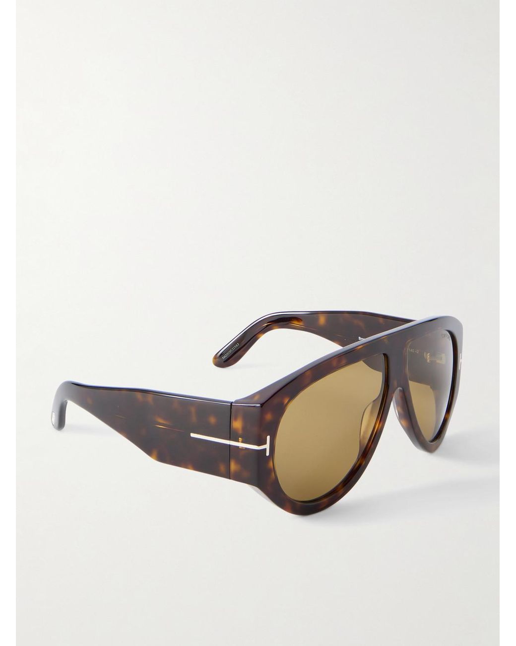 Tom Ford Black Bronson Aviator-style Tortoiseshell Acetate Sunglasses for men